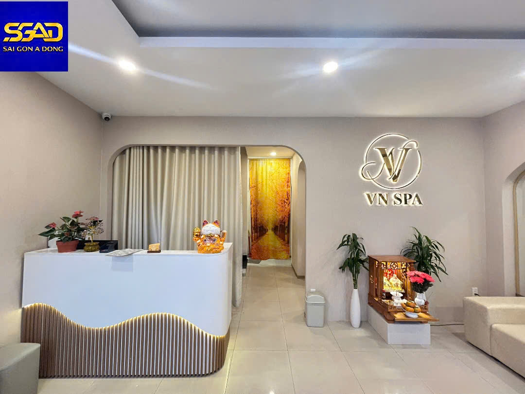 Giấy dán tường sọc gân phòng spa 2 Giấy dán tường phòng khách spa đẹp