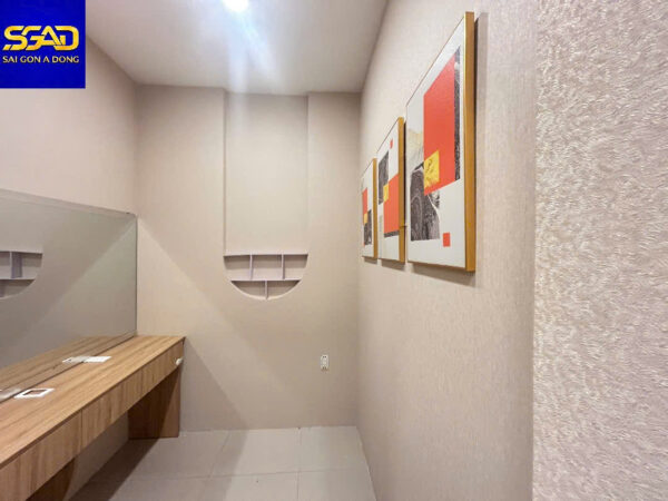 Giấy dán tường sọc gân phòng spa 12 Giấy dán tường phòng sấy tóc spa
