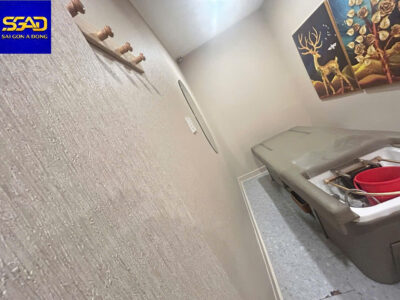 Giấy dán tường sọc gân phòng spa