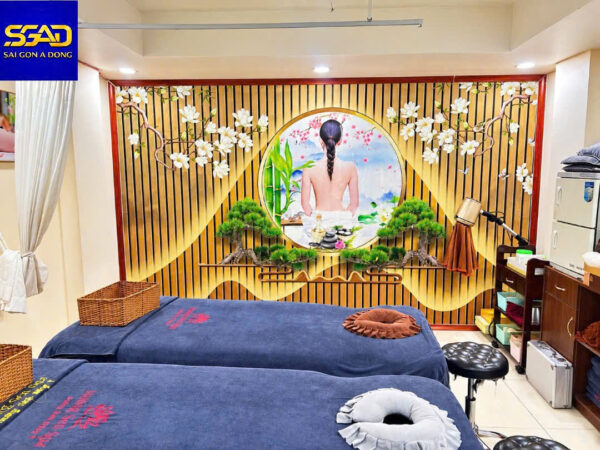 Tranh dán tường spa đông y đẹp