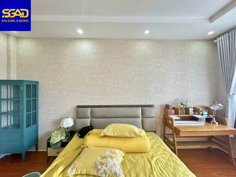 Giấy dán tường phòng ngủ vân nhám